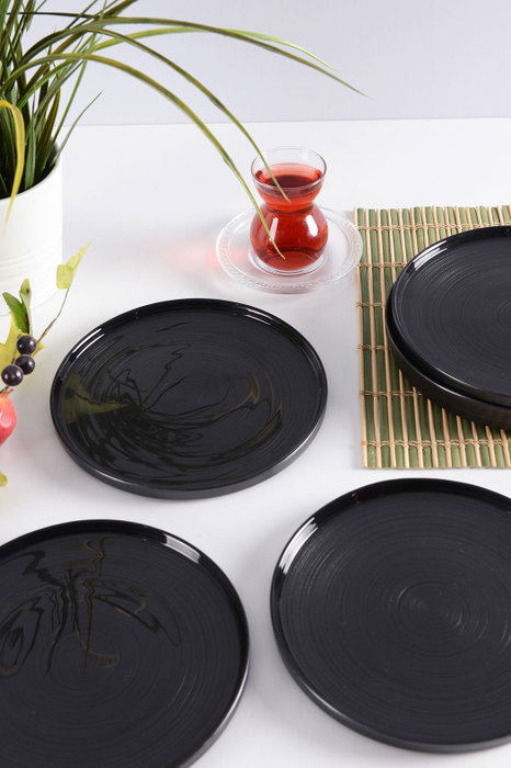 Hermia Milano 6PTAD Juego de Platos de Postre Antracita 20 cm de Vidrio Hermia Milano 6PTAD Juego de Platos de Postre Antracita 20 cm de Vidrio